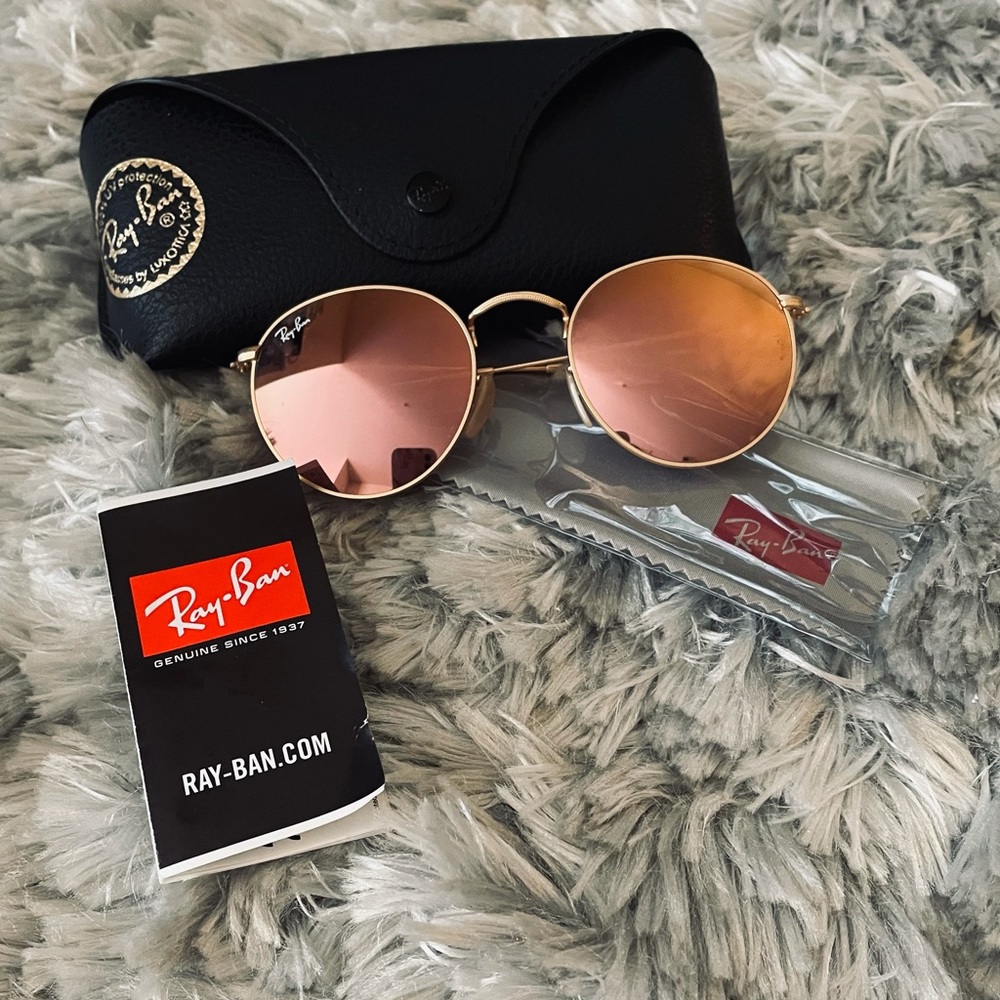 Ray Ban Mirrored Round Flash Sunglasses RB3447